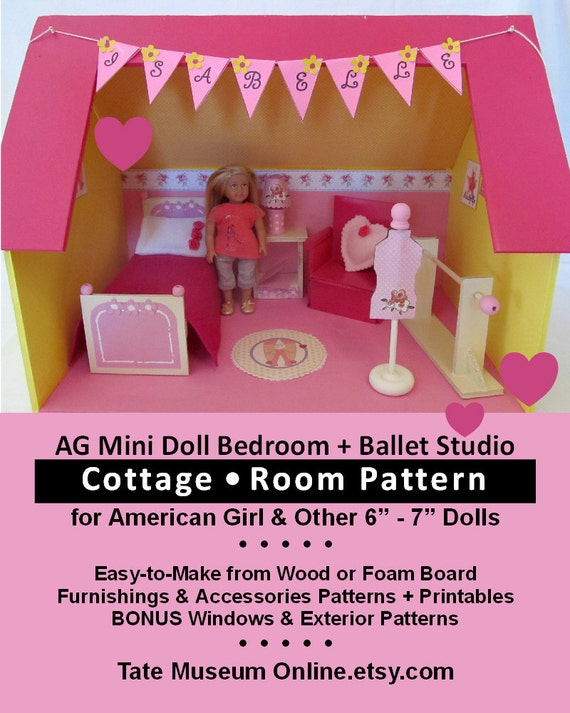 Mini Doll House Pattern Cottage Room Furniture Decor No 1 Wood Or Foam Board Bonus Guide Printables Digital Download Pdf