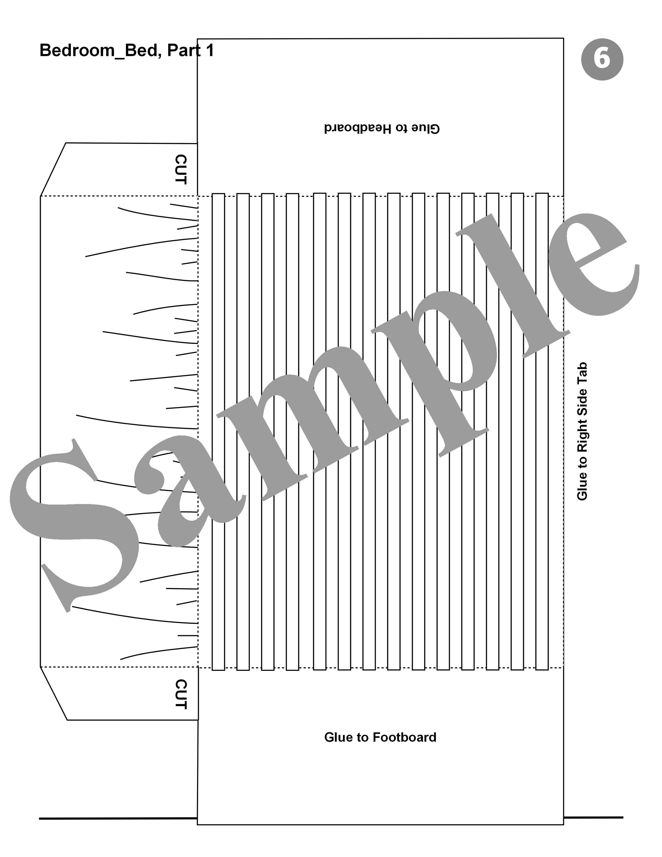 Dollhouse Furniture _ BEDROOM, 1:12 Scale * Color Your Own - B&W ...