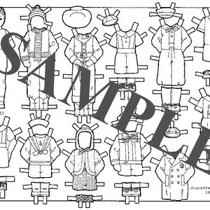 Vintage Paper Doll _ The Bobbsey Twins _ Coloring Book style Paper Dolls _ Digital Download _ PDF _ Paper Toys _ Ephemera image 2