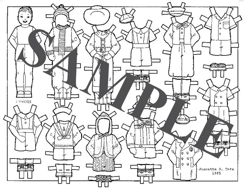 Vintage Paper Doll _ The Bobbsey Twins _ Coloring Book style Paper Dolls _ Digital Download _ PDF _ Paper Toys _ Ephemera image 2