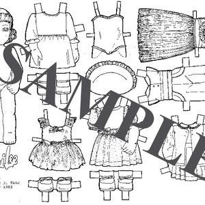 Paper Doll _ Vintage Terri Lee 1940s Doll _ PDF _ Digital Download + BONUS Playing With Paper Dolls How-To Guide _ Malbuch-Stil