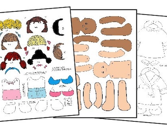 Paper Doll _ Digital Paper Doll _ Articulated - Jointed _ PERSONALIZED SET 1 _Digital Download _ PDF + Bonus Playing With Paper Dolls Guide