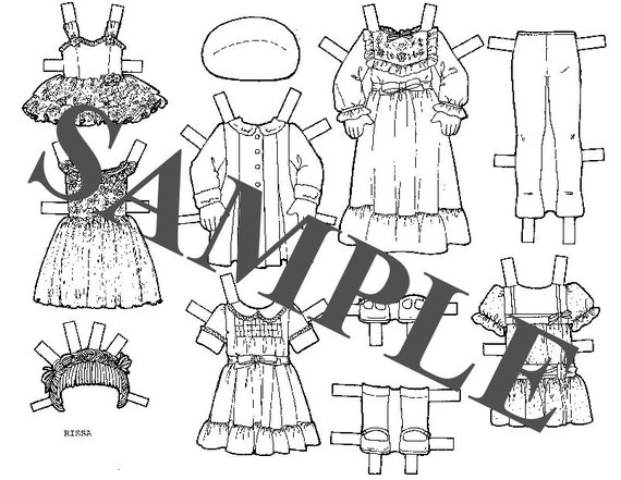 Paper Doll _ Vintage Cabbage Patch Paper Doll Ballerina _ B&W Coloring Book Style _ PDF _ Digital Download with BONUS Guide