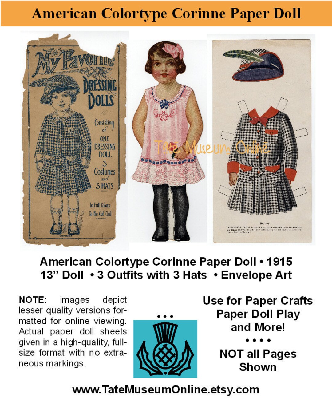 Paper Dolls _ Antique American Colortype CORINNE Paper Doll & Etsy