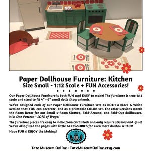 Dollhouse Furniture _ KITCHEN, 1:12 Scale * Full COLOR Printables * Digital Download * PDF
