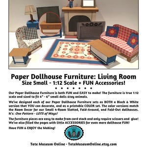 Puppenhaus Möbel _ WOHNZIMMER , Maßstab 1:12_ vollfarbige Printables * Digital Download * PDF
