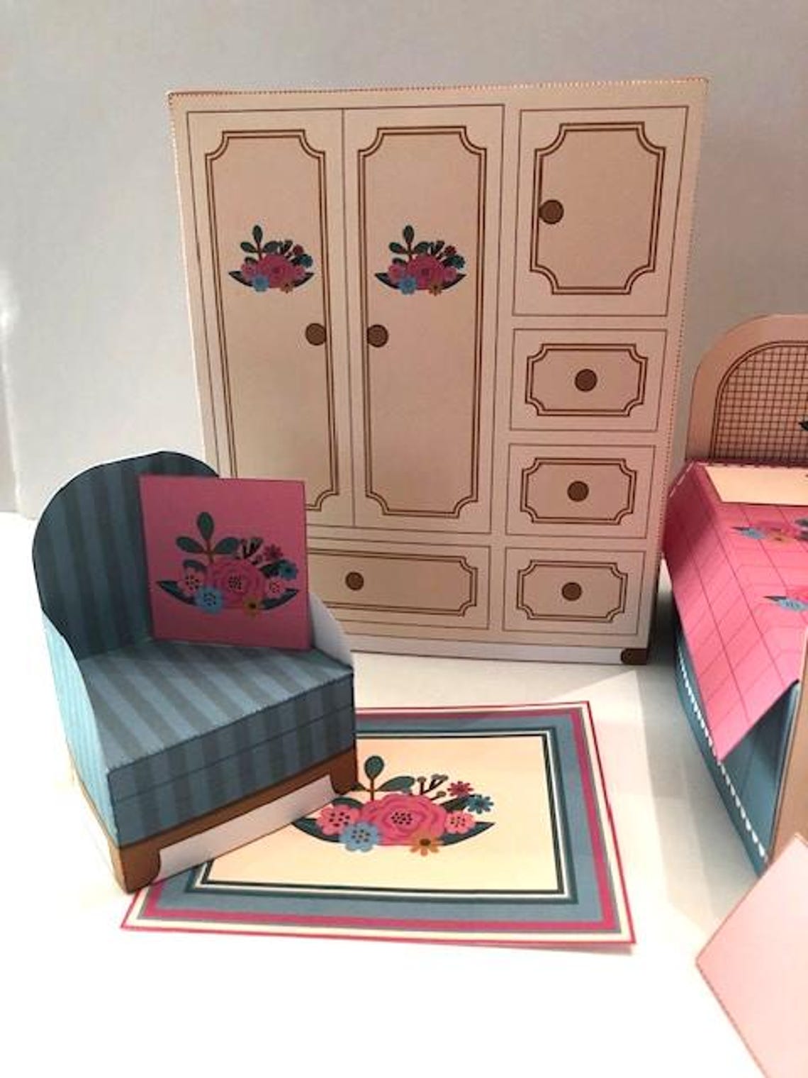 Dollhouse Furniture _ BEDROOM, 1:12 Scale * Color Your Own - B&W ...