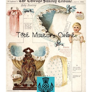 Paper Doll _ Antique Newspaper Supplement Paper Dolls BABY _ Digital Download _ PDF _ Collage Sheet _ Paper Art Dolls + BONUS Booklet