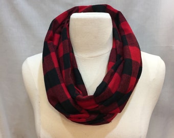 Buffalo Plaid Infinity Scarf | Cotton Flannel