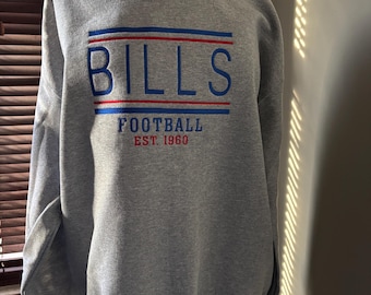 Buffalo Football Sweatshirt Embroidered.  Unisex Sizes