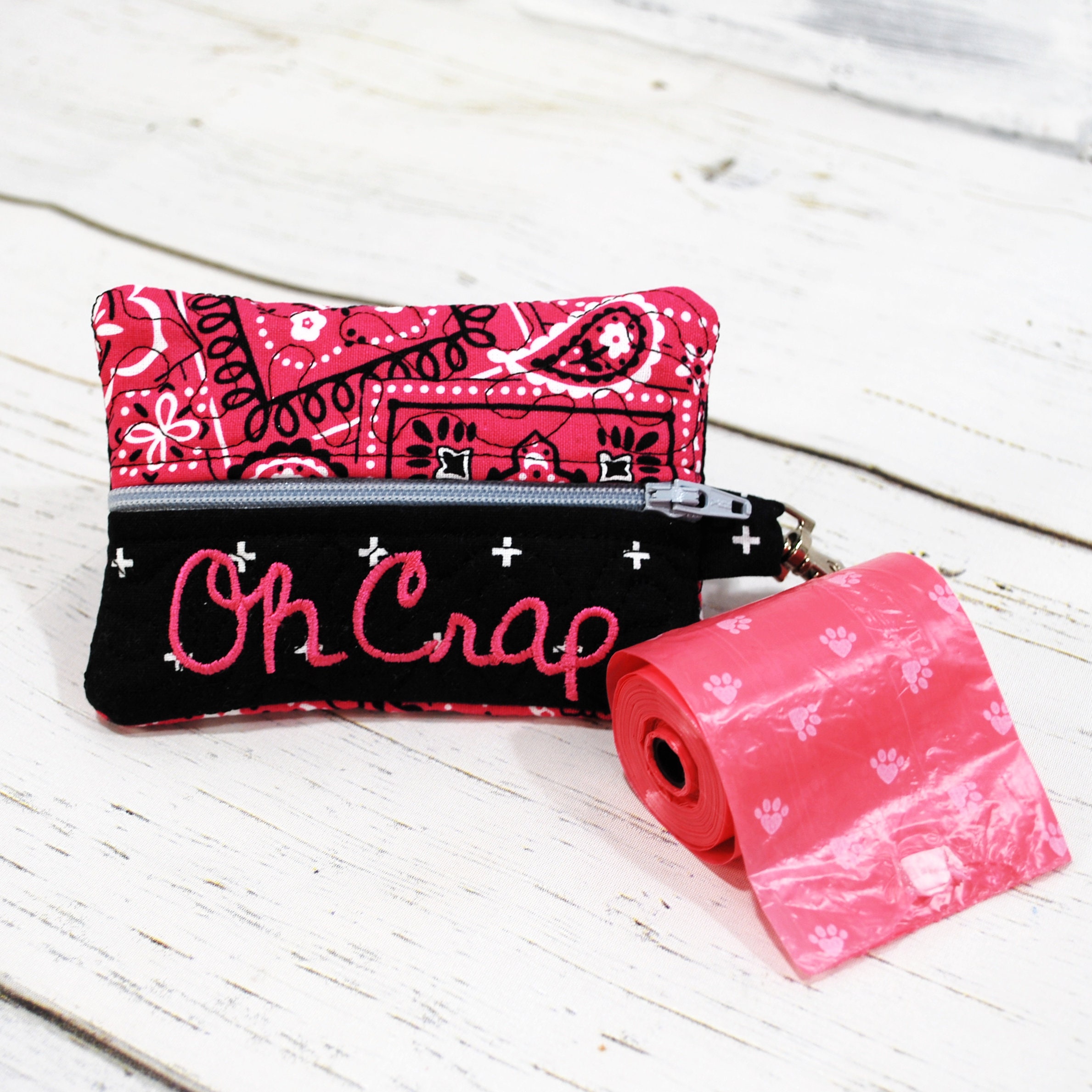 Pink Dog Poop Bag Holder//Dog Waste Bag Dispenser//Dog Waste Etsy