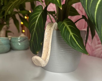 Pink Tongue for a Planter! Handmade Ceramic Decoration