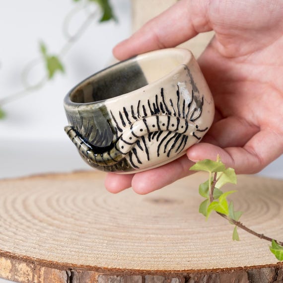 Would You Still Love Me if I Was a Worm? - Carved House Centipede Shot Glass Ramekin Creepy Crawly - Small