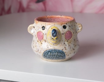 Cute Ceramic Bear Shot Glass | Animal Cups Hedgehog - SPECKLED CLAY OPT