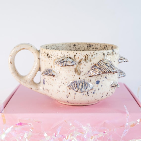 Whimsical Mushroom Mug: Cottagecore Ceramic Cup, Earthy Woodland Decor