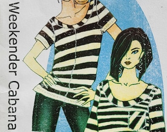 Weekender Cabana T-shirt Sewing Pattern from HotPatterns (Sizes 6-26)