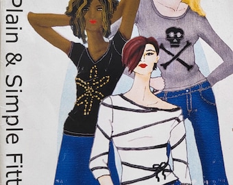 Fitted T-shirt Sewing Pattern from HotPatterns for Slinky Girl Sizes 6-14