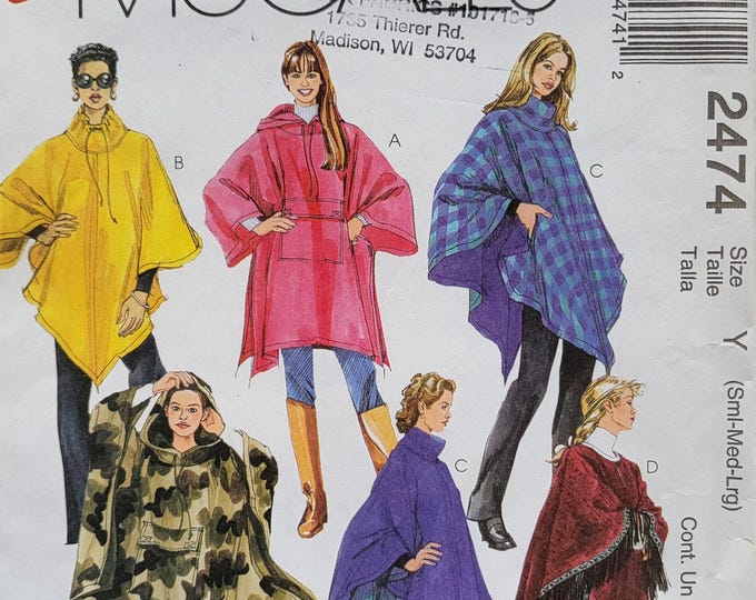 Triangular Poncho Sewing Pattern Poncho Sewing Pattern: Mccall's 2474, Size S/M/L (UNCUT) - Etsy