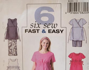 Maternity Sewing Pattern - Tops, Shorts and Pants - Uncut Butterick 4201, Size 14-18
