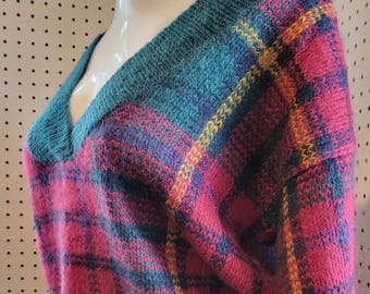 Suéter de punto a cuadros de mezcla de mohair - Colores vibrantes, talla M