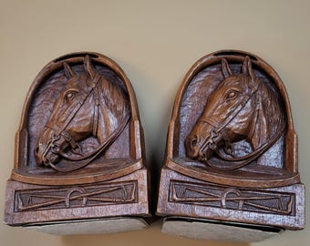 Pair of SYROCO Vintage Equestrian Bookends