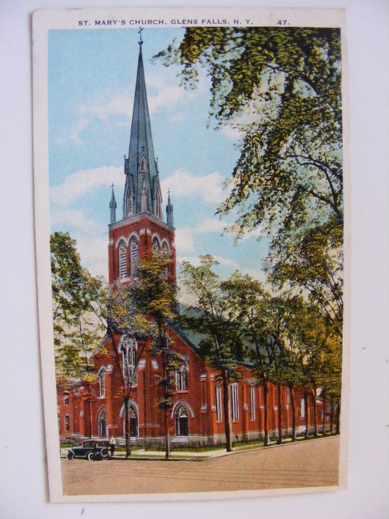 Glens Falls Ny New York St. Mary's Church Antique White Etsy