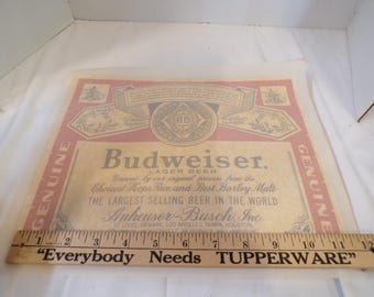 Vintage grote Budweiser strijkapplicatie uit de jaren 70