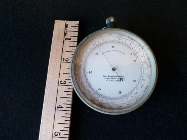 Barometer Ruler Antique Taylor Instruments Portable Altimeter / Barometer - Etsy