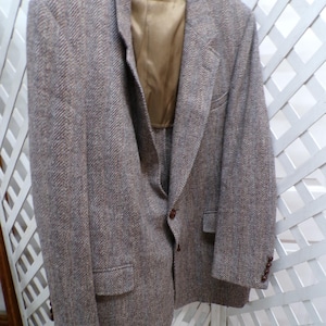 Vintage Wool Harris Tweed Sports Coat / Jacket Size 50L