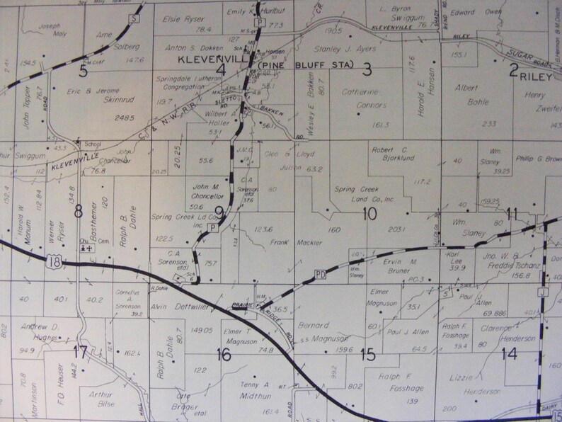 Vintage Assessors Plat Map Dane County WI Rutland and Etsy