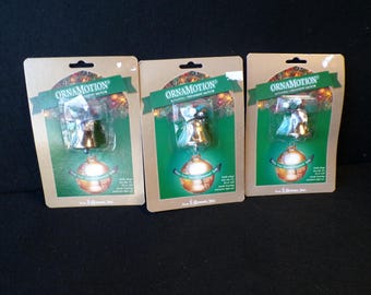 1980s Vintage NIB Lot of 3 Jewel Light Ornament Spinners