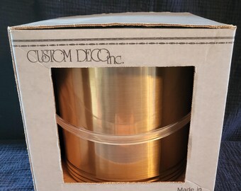 Vintage 3 1/2 QT Brushed Gold Ice Bucket x Lucite Handle in Box