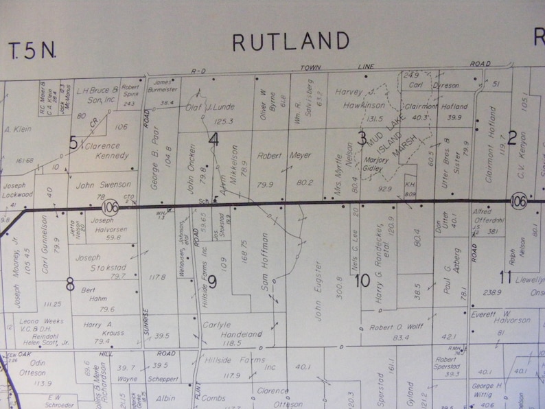 Vintage Assessors Plat Map Dane County WI Rutland and Springdale Townships Wisconsin Etsy