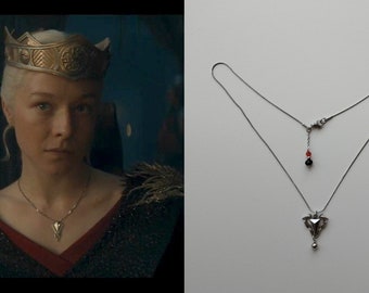 Queen Rhaenyra Inspired Syrax and Caraxes Stainless Steel Necklace