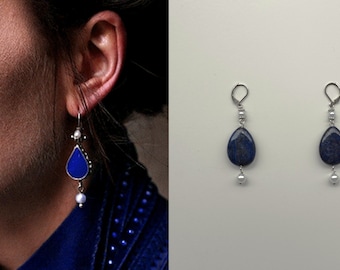 Moiraine Damodred Inspired Genuine Lapis Lazuli Earrings