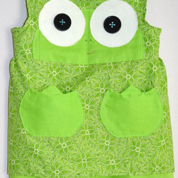 Toddler Girls Frog Dress with foot pockets