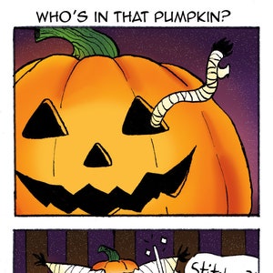 Who&#39;s in that pumpkin? Comic strip - Print - Small