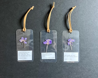 Alaska Fireweed Pressed Flower Bookmark: Handmade Botanical Gift