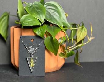 Alaska Pressed Fern Resin Pendant Necklaces