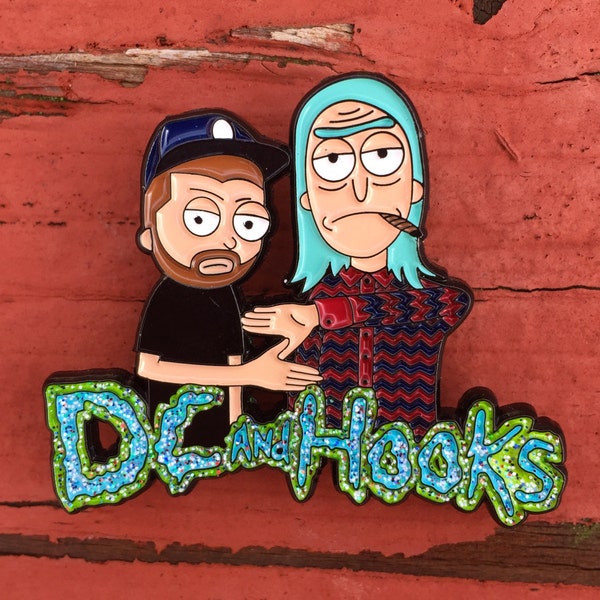 Zeds Dead DC and Hooks / Rick and Morty V2 Pin! [Multi-Color Glitter]