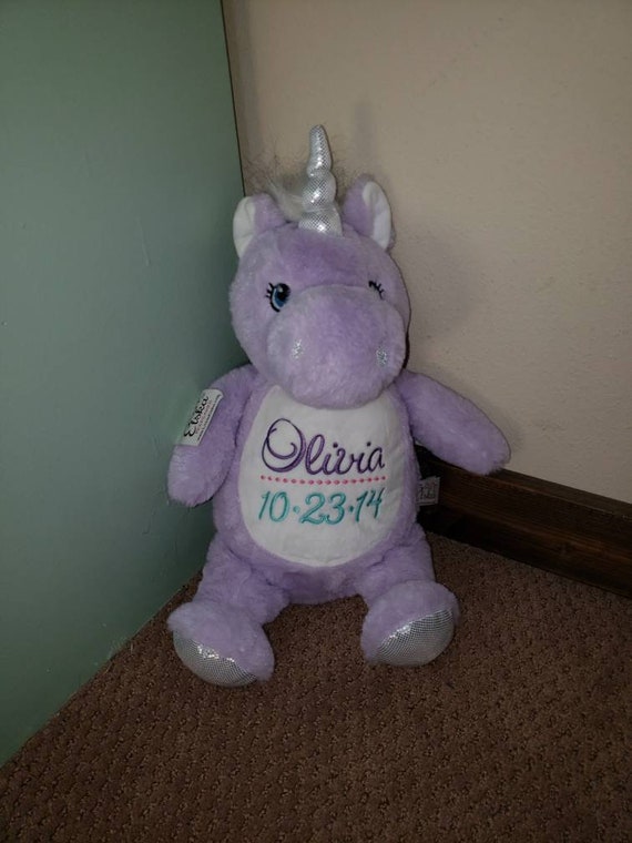 pink and purple unicorn stuffed animal