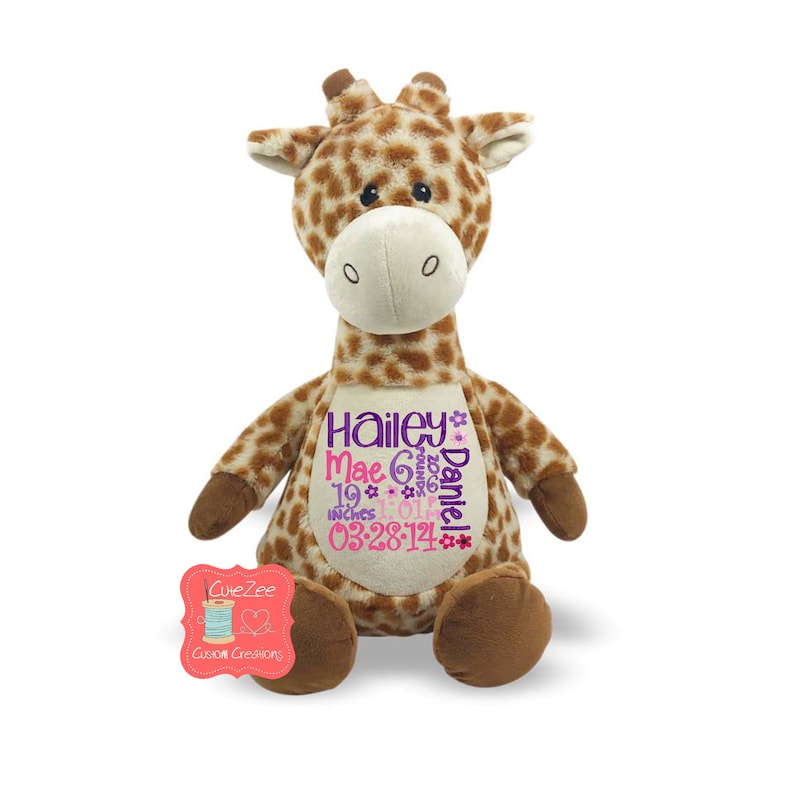 personalized giraffe stuffed animal