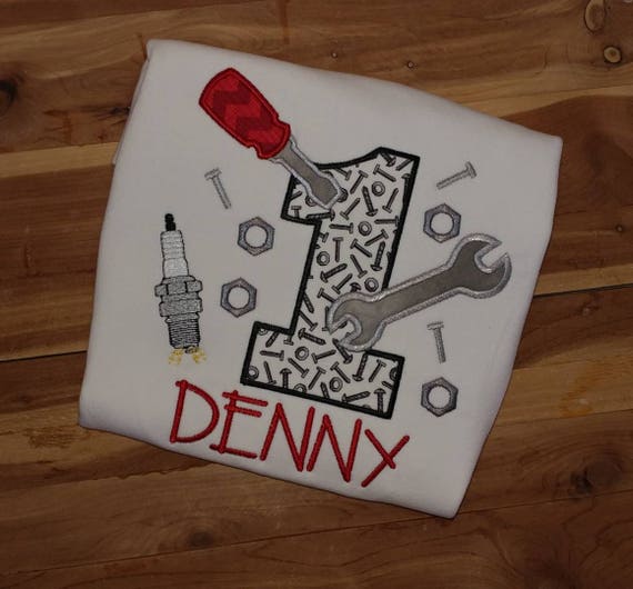 Boys Mechanic Tool Birthday Onesie/shirt short Sleeve Etsy