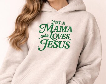 Sweat à capuche Mama Loves Jesus, sweat maman chrétienne, sweat à capuche basé sur la foi, cadeau religieux pour maman, tenue d'église pour femme, vêtements chrétiens