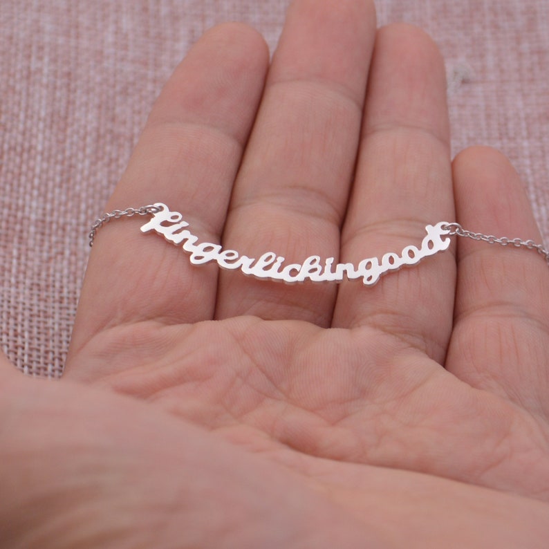 Word Necklacecustom Sterling Silver Sentence Necklaceunique Etsy