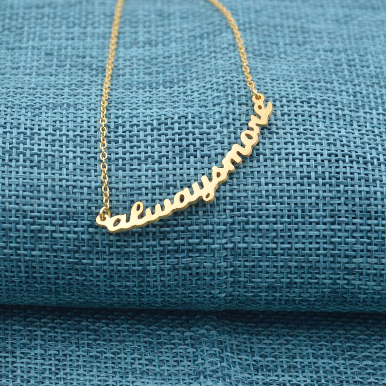 Customized gold word necklaceSentence necklacePersonalized Etsy