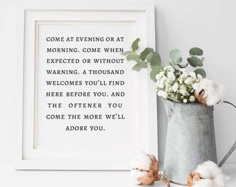 Irish Blessing Come At Evening or At Morning Printable, Irish Blessing Sign, Guest Room Decor, Welcome Wall Art. Art Print Instant Download