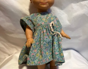 Kewpie Doll 13" Blue floral dress Vintage