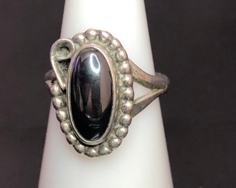 Silver and Hematite Ring
