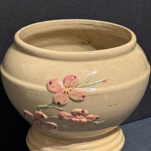 Flowered Pottery Robinson Ransbottom Vase - VINTAGE